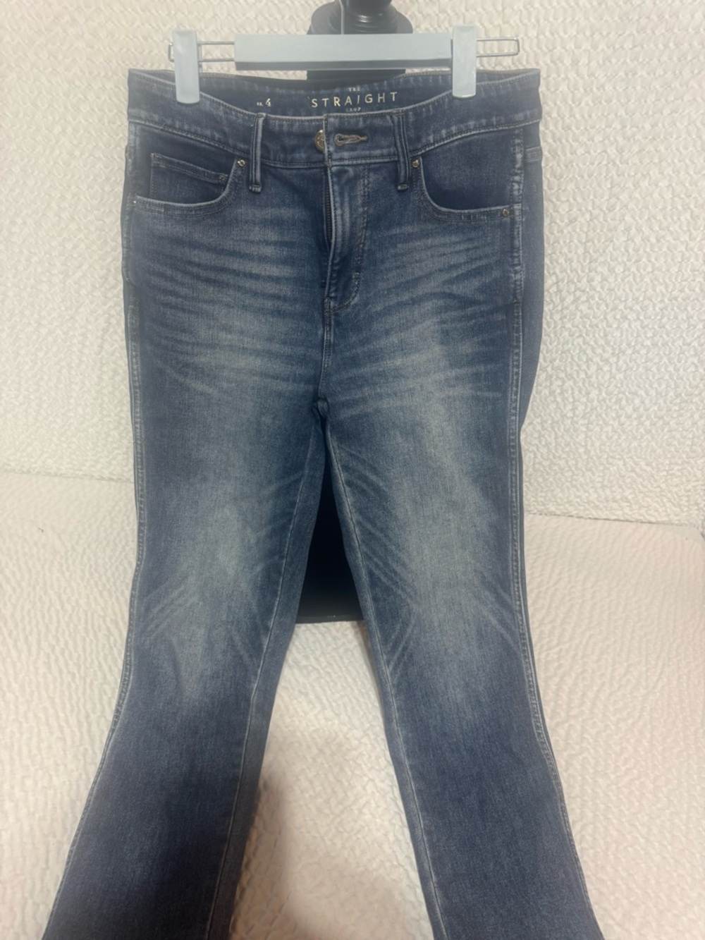 White House Black Market Straight Leg Jeans in Faded Blue